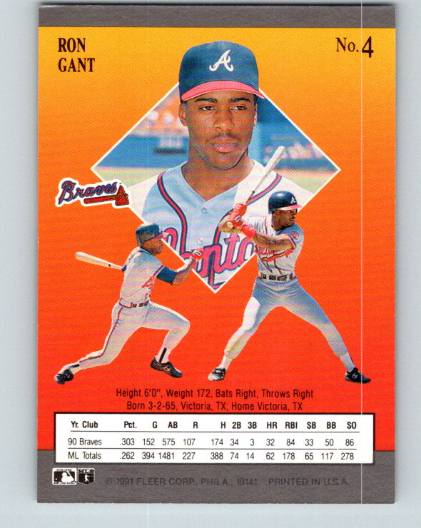 1991 Ultra #4 Ron Gant Mint Atlanta Braves