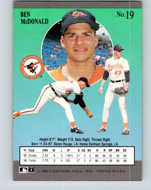 1991 Ultra #19 Ben McDonald Mint Baltimore Orioles