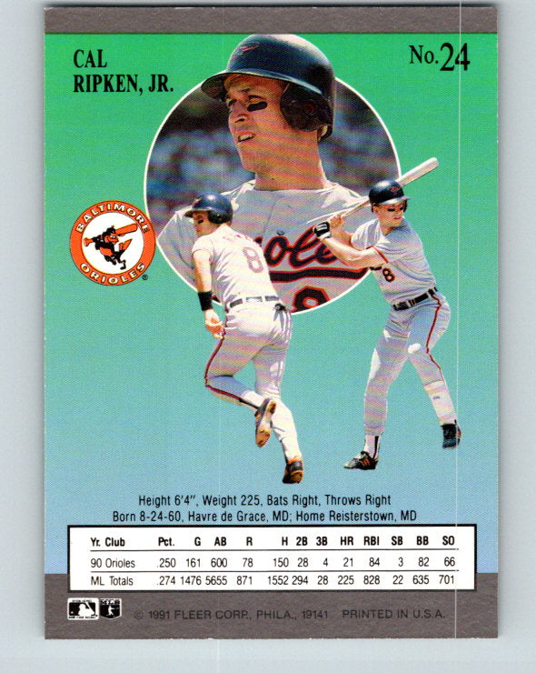 1991 Ultra #24 Cal Ripken Jr. Mint Baltimore Orioles