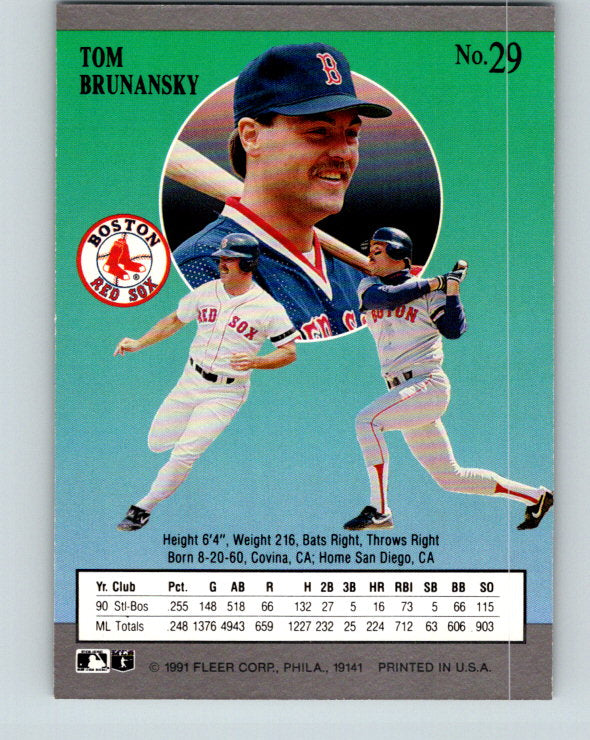 1991 Ultra #29 Tom Brunansky Mint Boston Red Sox