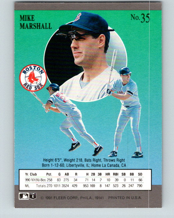 1991 Ultra #35 Mike Marshall Mint Boston Red Sox