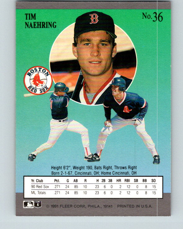 1991 Ultra #36 Tim Naehring Mint Boston Red Sox
