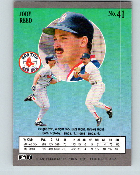 1991 Ultra #41 Jody Reed Mint Boston Red Sox