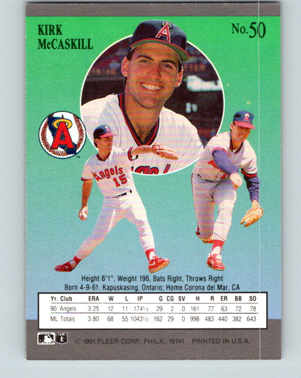 1991 Ultra #50 Kirk McCaskill Mint California Angels