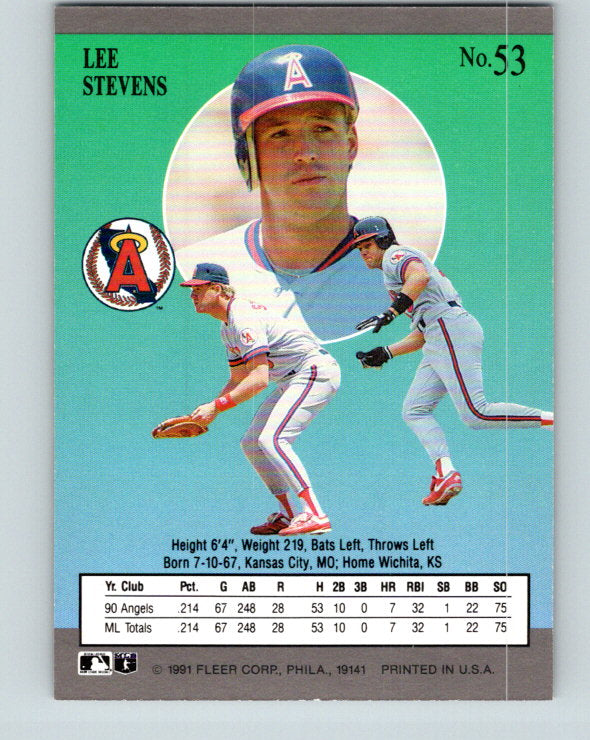 1991 Ultra #53 Lee Stevens Mint California Angels