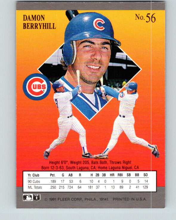 1991 Ultra #56 Damon Berryhill Mint Chicago Cubs