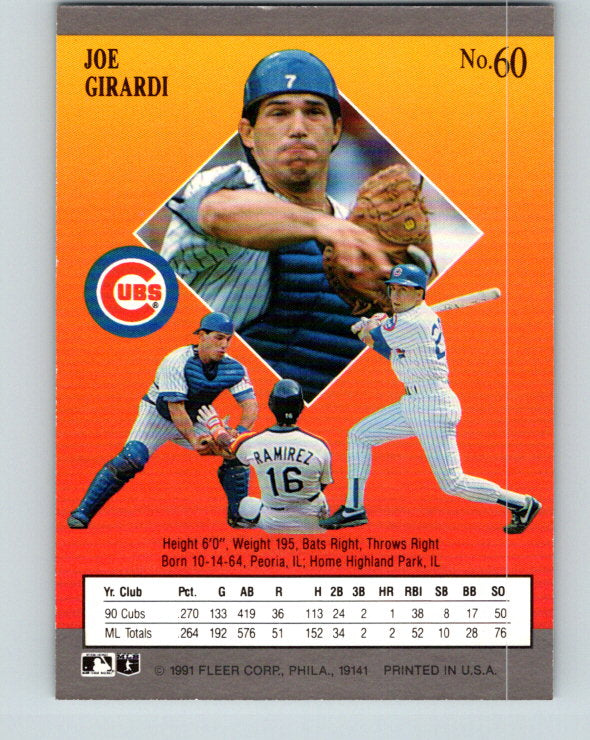 1991 Ultra #60 Joe Girardi Mint Chicago Cubs