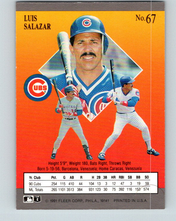 1991 Ultra #67 Luis Salazar Mint Chicago Cubs