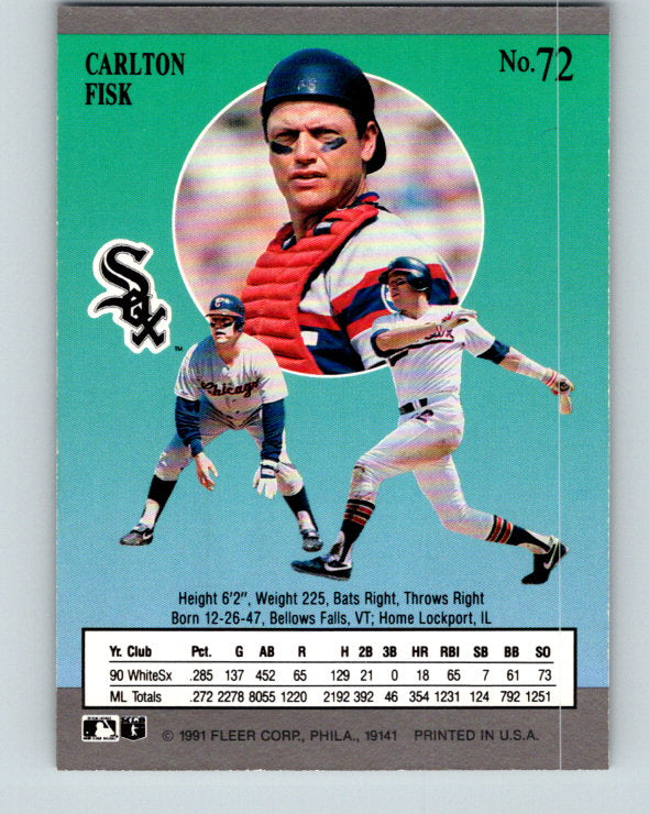 1991 Ultra #72 Carlton Fisk Mint Chicago White Sox