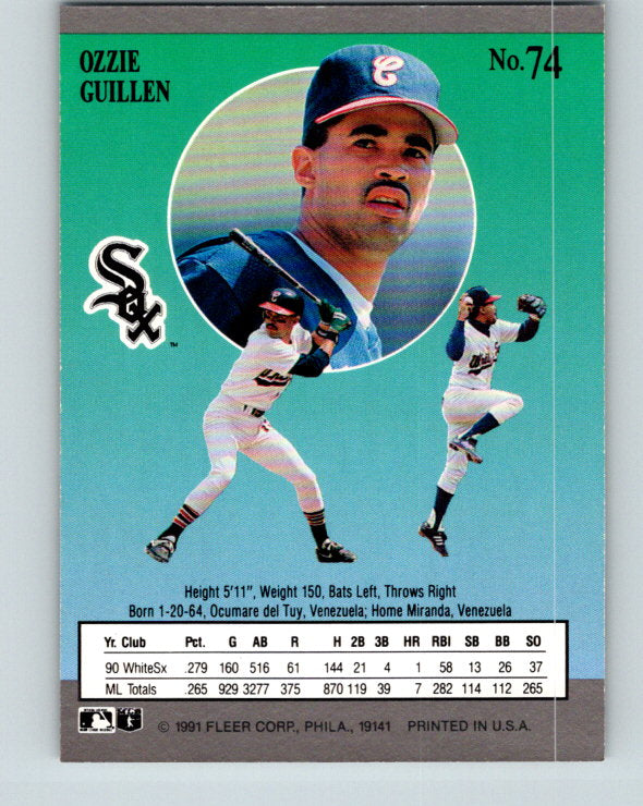 1991 Ultra #74 Ozzie Guillen Mint Chicago White Sox