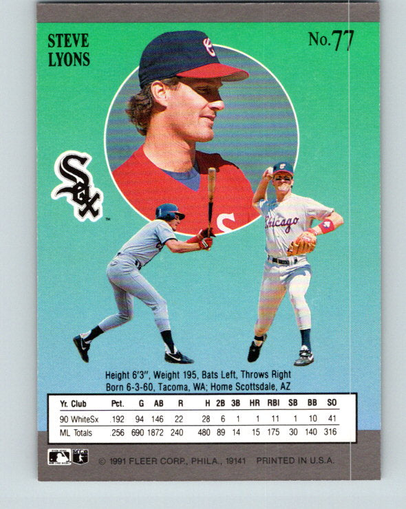 1991 Ultra #77 Steve Lyons Mint Chicago White Sox