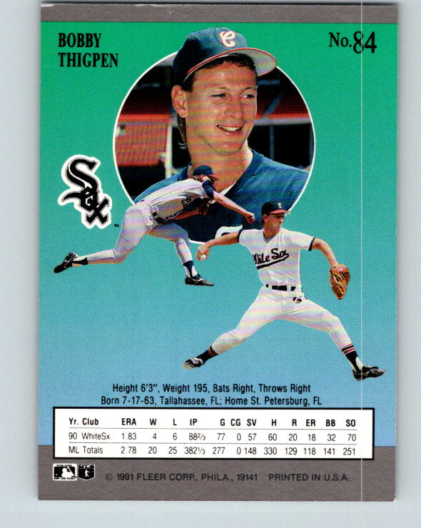 1991 Ultra #84 Bobby Thigpen Mint Chicago White Sox
