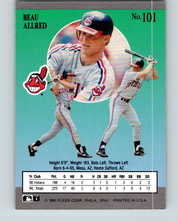 1991 Ultra #101 Beau Allred UER Mint Cleveland Indians