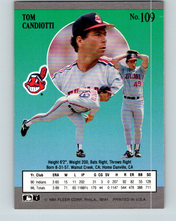 1991 Ultra #109 Tom Candiotti Mint Cleveland Indians
