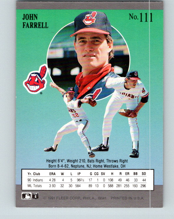 1991 Ultra #111 John Farrell UER Mint Cleveland Indians