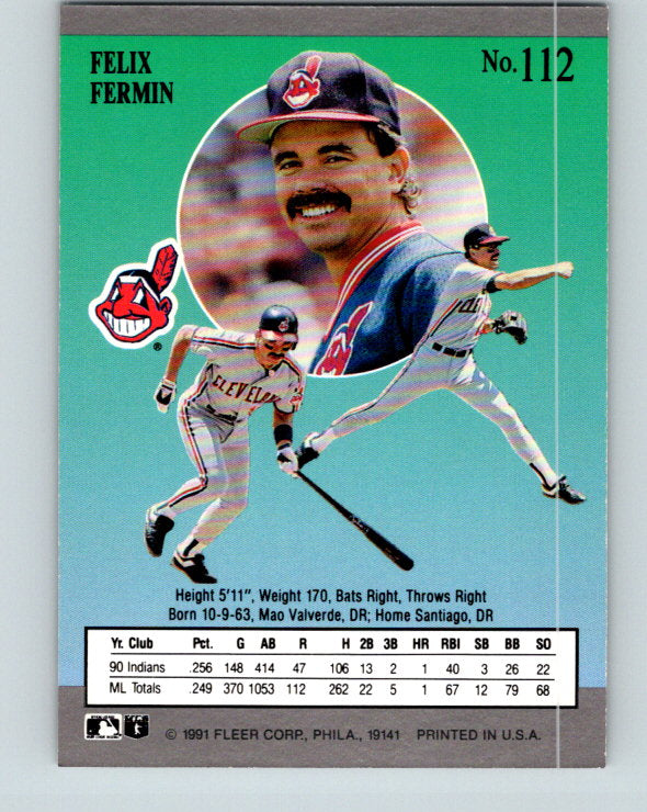1991 Ultra #112 Felix Fermin Mint Cleveland Indians