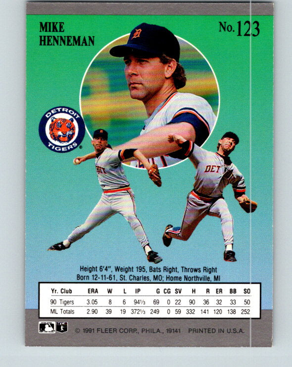 1991 Ultra #123 Mike Henneman Mint Detroit Tigers