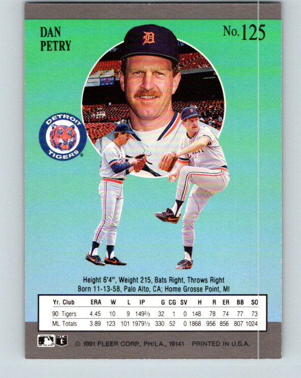 1991 Ultra #125 Dan Petry Mint Detroit Tigers