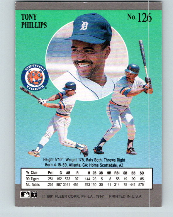 1991 Ultra #126 Tony Phillips Mint Detroit Tigers