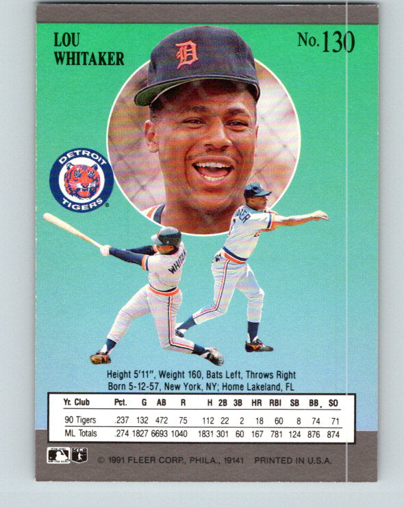 1991 Ultra #130 Lou Whitaker Mint Detroit Tigers