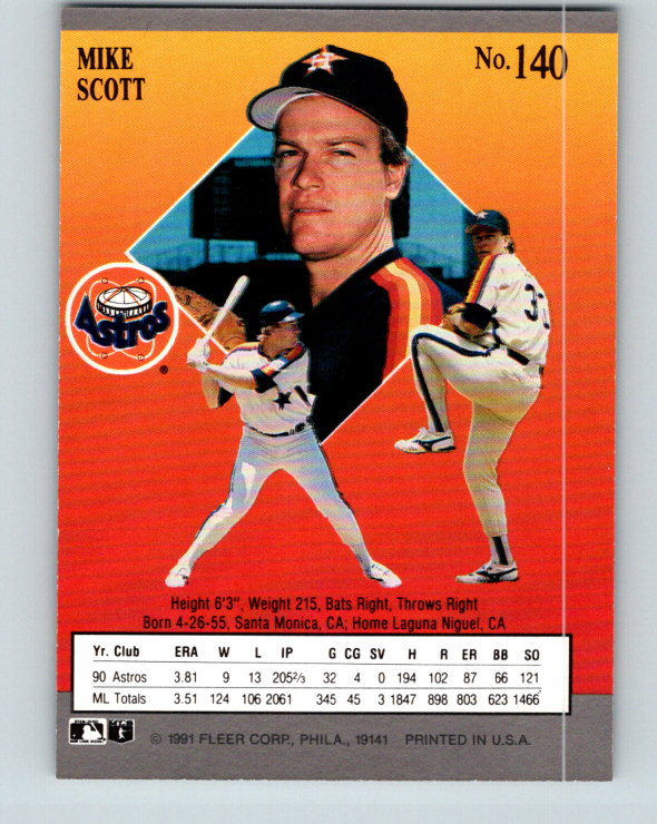 1991 Ultra #140 Mike Scott Mint Houston Astros
