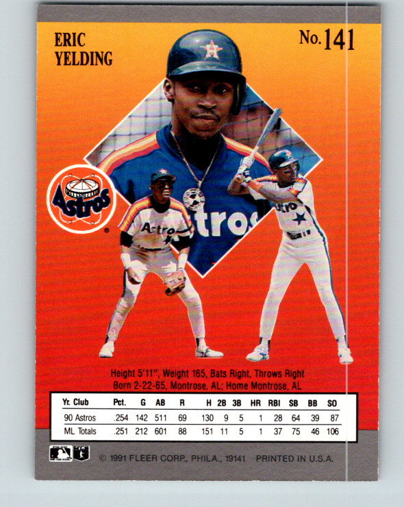 1991 Ultra #141 Eric Yelding Mint Houston Astros