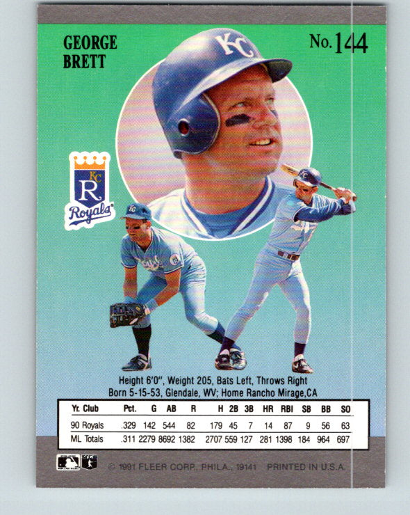 1991 Ultra #144 George Brett Mint Kansas City Royals