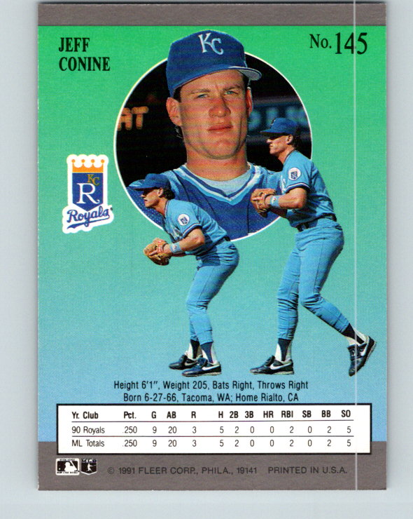 1991 Ultra #145 Jeff Conine Mint RC Rookie Kansas City Royals