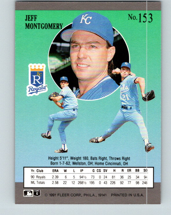 1991 Ultra #153 Jeff Montgomery Mint Kansas City Royals