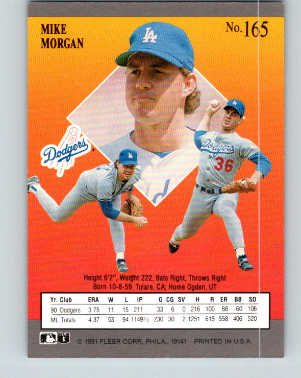1991 Ultra #165 Mike Morgan Mint Los Angeles Dodgers