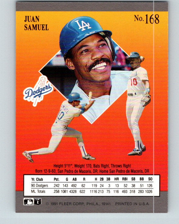 1991 Ultra #168 Juan Samuel Mint Los Angeles Dodgers