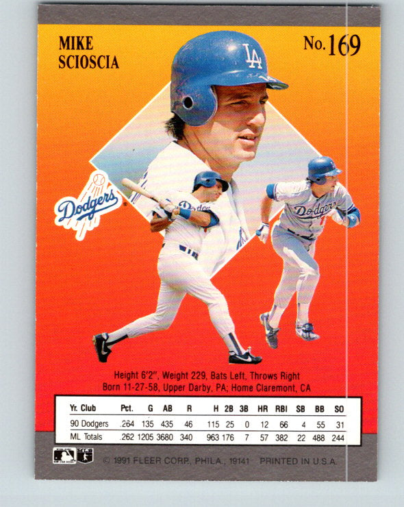 1991 Ultra #169 Mike Scioscia Mint Los Angeles Dodgers