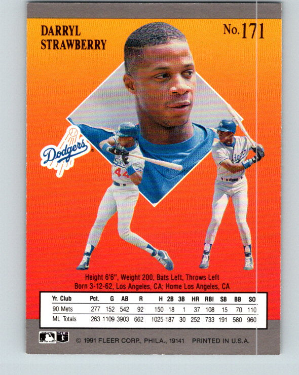 1991 Ultra #171 Darryl Strawberry Mint Los Angeles Dodgers