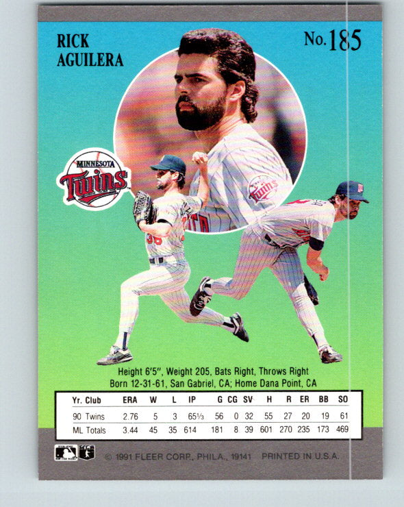 1991 Ultra #185 Rick Aguilera Mint Minnesota Twins