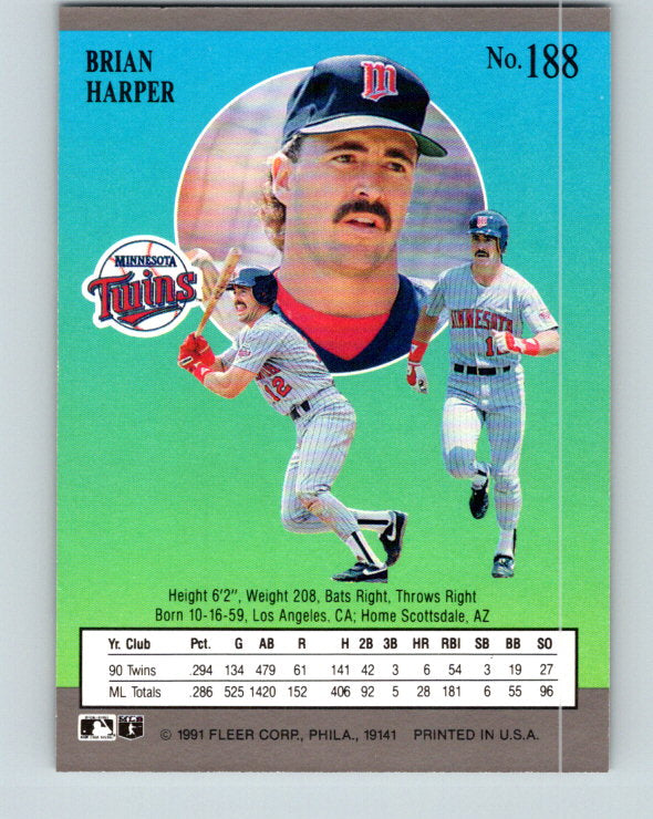 1991 Ultra #188 Brian Harper Mint Minnesota Twins