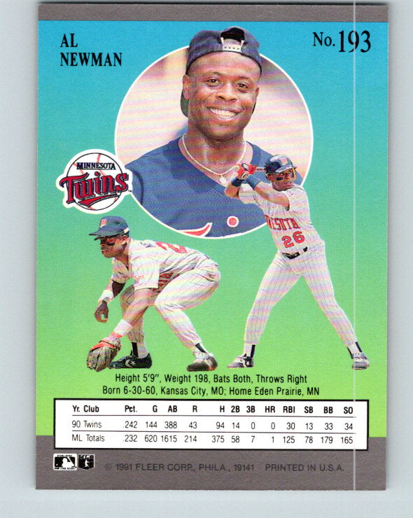 1991 Ultra #193 Al Newman Mint Minnesota Twins