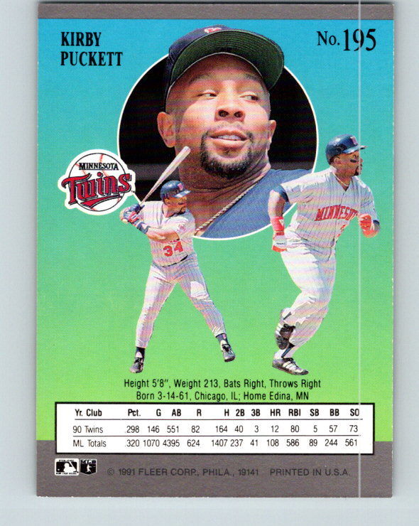 1991 Ultra #195 Kirby Puckett Mint Minnesota Twins