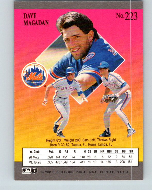 1991 Ultra #223 Dave Magadan Mint New York Mets