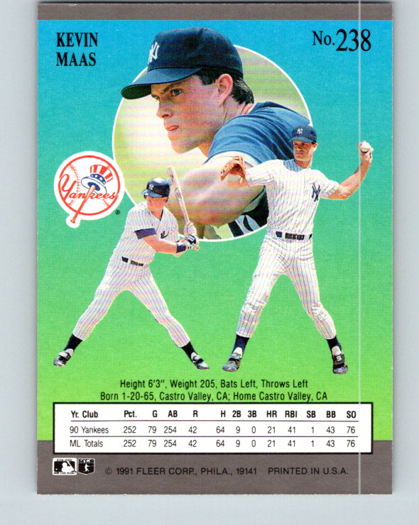 1991 Ultra #238 Kevin Maas Mint New York Yankees