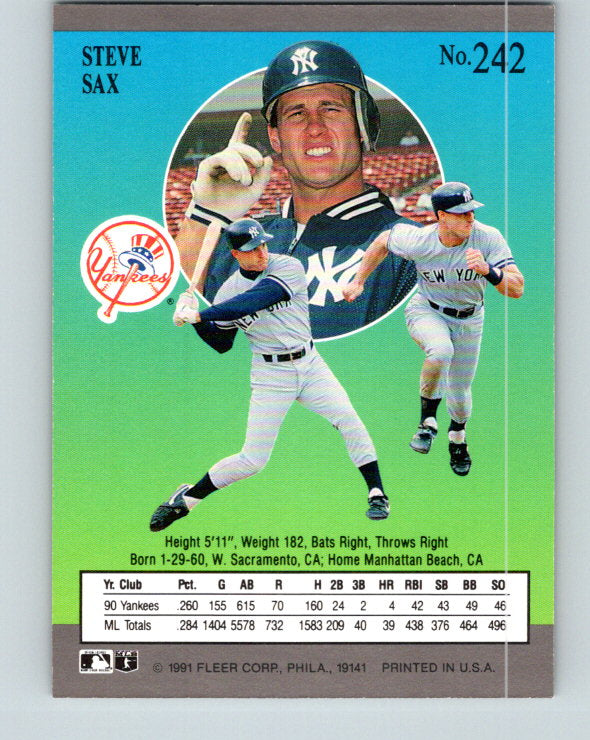 1991 Ultra #242 Steve Sax Mint New York Yankees
