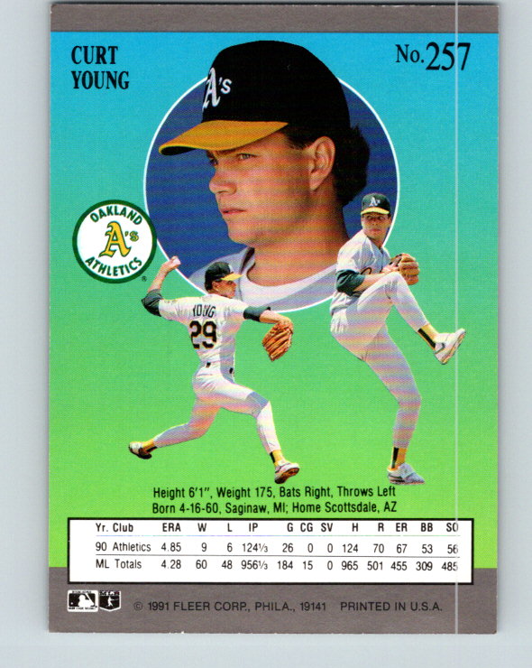 1991 Ultra #257 Curt Young Mint Oakland Athletics