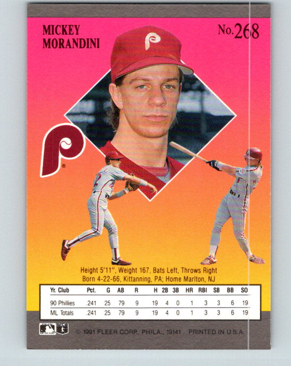 1991 Ultra #268 Mickey Morandini Mint Philadelphia Phillies