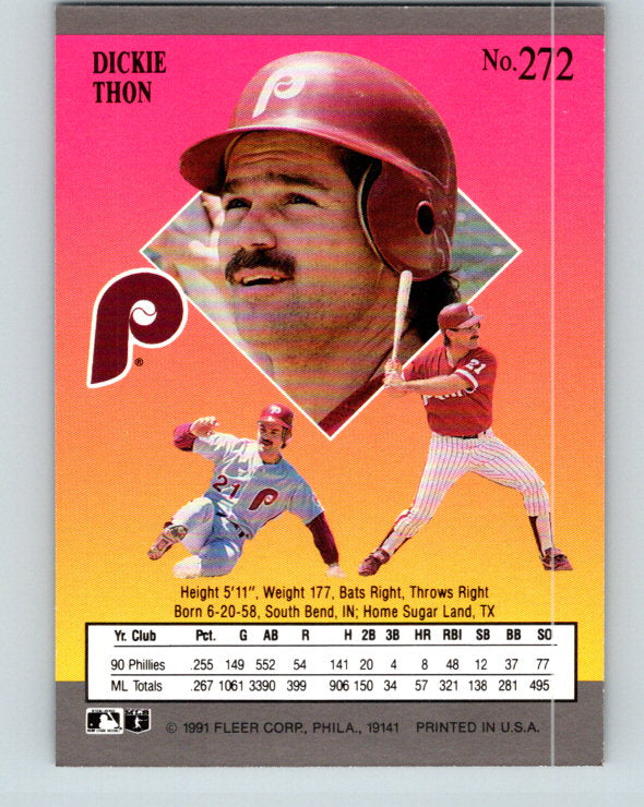 1991 Ultra #272 Dickie Thon Mint Philadelphia Phillies