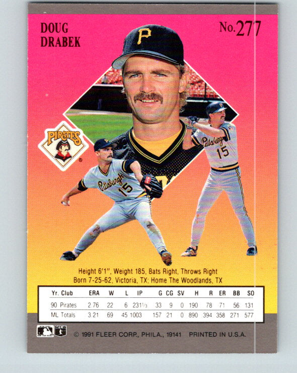1991 Ultra #277 Doug Drabek Mint Pittsburgh Pirates