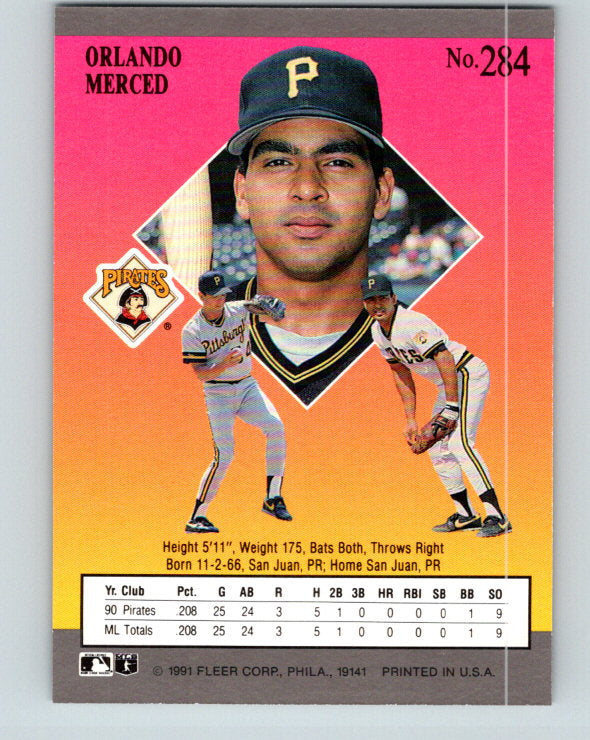 1991 Ultra #284 Orlando Merced Mint RC Rookie Pittsburgh Pirates