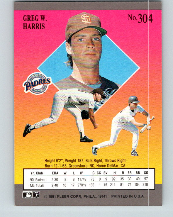 1991 Ultra #304 Greg Harris Mint San Diego Padres
