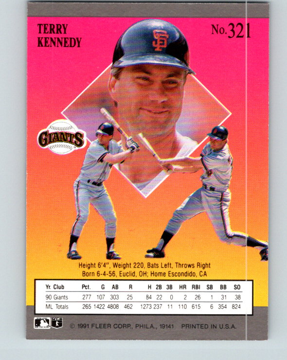 1991 Ultra #321 Terry Kennedy Mint San Francisco Giants