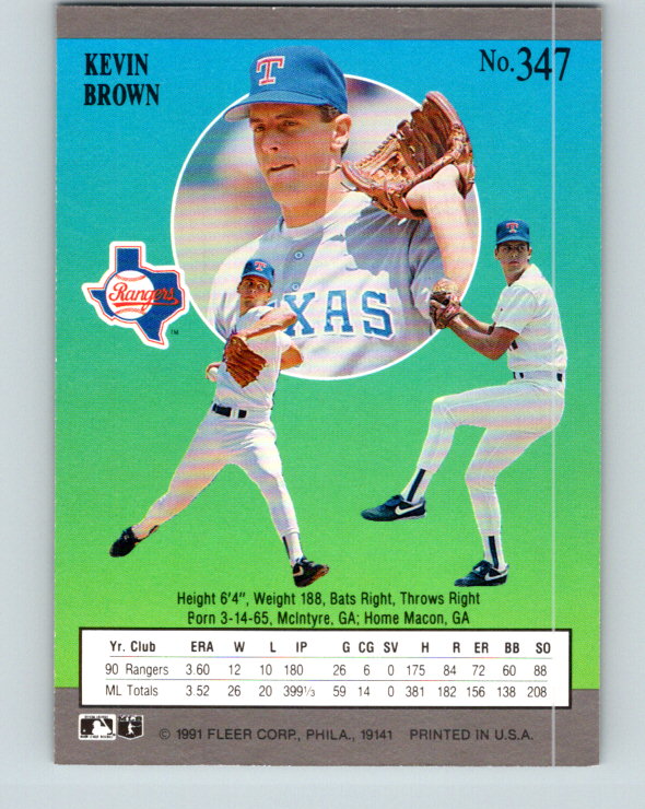 1991 Ultra #347 Kevin Brown Mint Texas Rangers