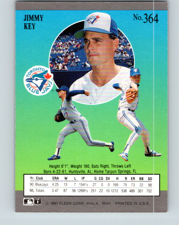 1991 Ultra #364 Jimmy Key Mint Toronto Blue Jays
