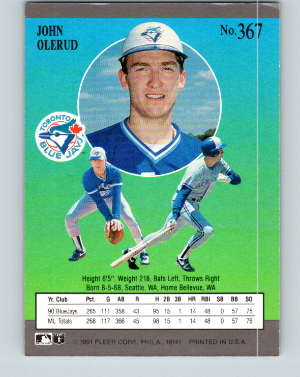 1991 Ultra #367 John Olerud Mint Toronto Blue Jays